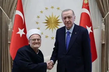 Cumhurbaşkanı Erdoğan Mescid-i Aksa İmam Hatibi Şeyh İkrime Sabri'yi kabul etti!